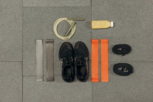 Black Training Shoes And Exercise Tools