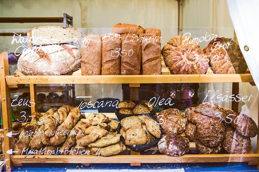 Brown Wooden Rack With Baked Bread Displayed