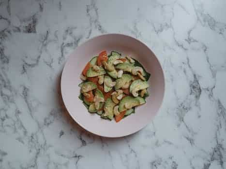 A Fresh Salad on a Ceramic Bowl